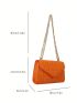 Mini Square Bag Quilted Neon Orange PU Funky