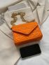 Mini Square Bag Quilted Neon Orange PU Funky