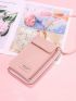 Letter Graphic Phone Wallet Zipper Adjustable Strap