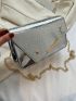 Snakeskin Embossed Square Bag Irregular Flap Metallic PU Funky