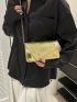 Snakeskin Embossed Square Bag Irregular Flap Metallic PU Funky