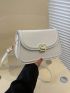 Flap Square Bag White PU