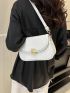 Flap Square Bag White PU