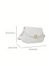 Flap Square Bag White PU