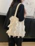 Fringe Trim Crochet Bag Polyester Vacation