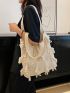 Fringe Trim Crochet Bag Polyester Vacation