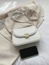 Flap Square Bag White PU