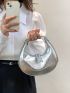 Mini Hobo Bag Crocodile Embossed Metallic PU Funky