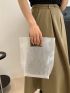 Mini Clutch Bag No-closure Double Handle Clear PVC