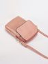 Minimalist Phone Wallet Zipper Pink Adjustable Strap