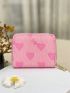 Heart Pattern Card Holder With Zipper Two Tone