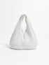 White Hobo Bag Minimalist Polyester