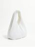 White Hobo Bag Minimalist Polyester