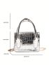 Mini Square Bag Crocodile Embossed Double Handle Funky Style