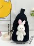 Mini Sling Bag Cartoon Rabbit Decor For Daily