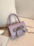 Mini Satchel Bag Rhinestone & Bow Decor Top Handle