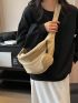 Casual Style Hobo Bag Solid Color With Coin Purse