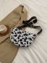 Medium Fanny Pack Cow Pattern Chain Decor