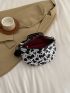 Medium Fanny Pack Cow Pattern Chain Decor