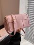 Small Flap Square Bag Braided Design Minimalist