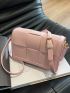 Small Flap Square Bag Braided Design Minimalist