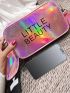 Small Square Bag Letter Graphic Holographic Funky