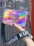 Small Square Bag Letter Graphic Holographic Funky