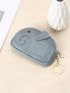 Genuine Leather Coin Purse Litchi Embossed Cartoon Elephant Design