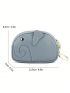 Genuine Leather Coin Purse Litchi Embossed Cartoon Elephant Design