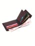 Letter Graphic Small Wallet Bifold Brown