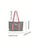 Letter Graphic Shoulder Tote Medium Double Handle