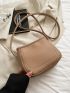 Minimalist Hobo Bag Zipper With Inner Pouch Khaki