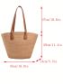 Two Tone Straw Bag Medium Double Handle Vacation