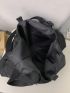 Minimalist Hobo Bag Black Release Buckle Nylon Oversized