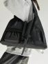 Minimalist Hobo Bag Black Release Buckle Nylon Oversized