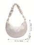 Minimalist Hobo Bag Medium Ruched Handle Zipper