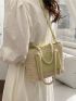 Two Tone Straw Bag Double Handle Vacation