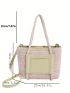 Two Tone Straw Bag Double Handle Vacation