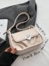 Heart Detail Flap Square Bag Pu Fashion White