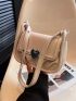 Heart Detail Flap Square Bag Pu Fashion White