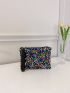 Sequin Decor Square Bag Glamorous Colorblock