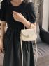 Mini Flap Saddle Bag Fashion Beige Top Handle