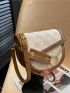 Mini Flap Geometric Embossed Saddle Bag Fashion Colorblock