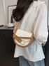 Mini Flap Geometric Embossed Saddle Bag Fashion Colorblock