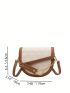 Mini Flap Geometric Embossed Saddle Bag Fashion Colorblock