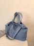 Stylish Denim Hobo Bag, Crossbody Bag For Work & School, Trendy Y2K Armpit Bag With Multiple Pockets