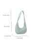 Textured Hobo Bag Fashion Green With Zipper Casual