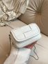 Mini Braided Detail Flap Square Bag Fashion White