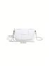 Mini Braided Detail Flap Square Bag Fashion White