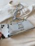 Crocodile Embossed Baguette Bag Silver Funky